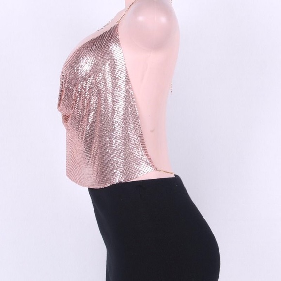 Backless Sequined Top Rose Gold - Picture 2 of 3